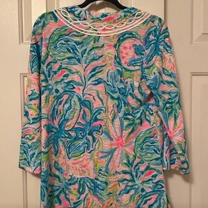 Lilly Pulitzer Kaia Knit Tunic Shirt One in a Melon print Medium